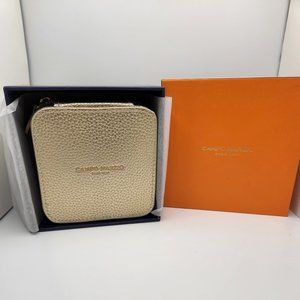 Leather Travel Jewelry Box by Italian Designer Campo Marizo - Gold